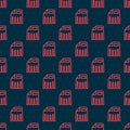 Red line Paper shredder confidential and private document office information protection icon isolated seamless pattern Royalty Free Stock Photo