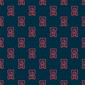 Red line Pencil sharpener icon isolated seamless pattern on black background. Vector Illustration Royalty Free Stock Photo
