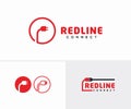 Red Line or Plug logo design concept, Electric logo design concept Royalty Free Stock Photo