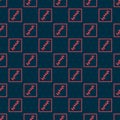 Red line Scar with suture icon isolated seamless pattern on black background. Vector
