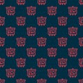 Red line Scenario on chalkboard icon isolated seamless pattern on black background. Script reading concept for art