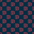 Red line Sketch on paper icon isolated seamless pattern on black background. Vector Royalty Free Stock Photo