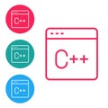 Red line Software, web developer programming code icon isolated on white background. Javascript computer script random Royalty Free Stock Photo