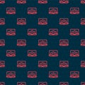 Red line Software, web development, programming concept icon isolated seamless pattern on black background. Programming Royalty Free Stock Photo