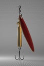 Red in-line spinner lure Royalty Free Stock Photo