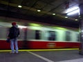 Red Line Train in Motion