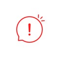 Red linear attention icon like emphasis