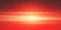 Red lines, rays, light, flash of glare, dust on a transparent background. Royalty Free Stock Photo