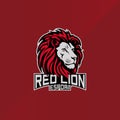 Red Lion head logo esport team design gaming mascot