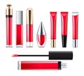 Red lip gloss set.