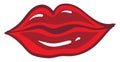 Red lips, illustration, vector Royalty Free Stock Photo