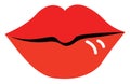 Red lips, illustration, vector Royalty Free Stock Photo