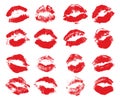 Red lips imprint