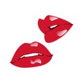 Red lips isolated vector