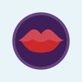 Red Lips Kiss. Vector Illustration. Royalty Free Stock Photo