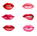 Red lips.Lips background. Lipstick advertisement. Royalty Free Stock Photo