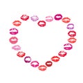 Red Lips Lipstick Kiss Print Set White background