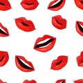 Red Lips Pattern. Vector Illustration Royalty Free Stock Photo