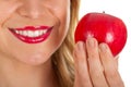 Red lips & red apple