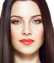 Red lips woman Royalty Free Stock Photo