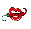 Lips with chilli pepper