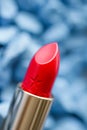 Red lipstick closeup, luxury make-up and beauty cosmetic