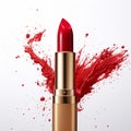 Vibrant Lipstick Splash On White Background - Industrial Design Inspiration Royalty Free Stock Photo
