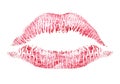 Red lipstick kiss Royalty Free Stock Photo