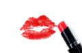 Red lipstick kiss Royalty Free Stock Photo