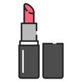 Red lipstick line icon vector isolated