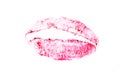 Lipstick Lip Print on White Paper Close Up Royalty Free Stock Photo