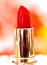 Red Lipstick Makeup Showing Beauty Products And Cosmetics Royalty Free Stock Photo