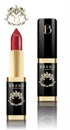 Red lipstick realistic packaging Vector. Mock up Original golden tube with Brand label decors