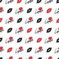 Red Lipstick Sealed with a Kiss Vector Pattern