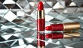 Pink lipstick on a shiny surface. Royalty Free Stock Photo