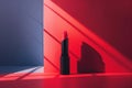 A red lipstick is sitting on a red background Royalty Free Stock Photo