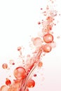 red liquid with bubbles and bubbles on a white background Royalty Free Stock Photo