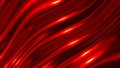 Red liquid chrome waves background, shiny and lustrous metal pattern texture, silky 3D illustration
