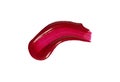 Red liquid lipstick smudge isolated on white background. Lip gloss and lipstick smears. Cosmetic product strokes