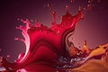 Red liquid splash closeup Royalty Free Stock Photo