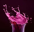 Red liquid splash. Flowing purple liquid beetroot juice or berry juice. Royalty Free Stock Photo