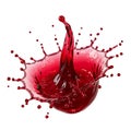 Red liquid splash frozen in motion, abstract fluid dynamics concept Royalty Free Stock Photo