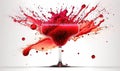 a red liquid splashing out of a wine glass into the air Royalty Free Stock Photo