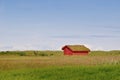 Red little house with grass on the roof Royalty Free Stock Photo