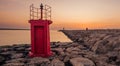 Red little lighthouse 2 Royalty Free Stock Photo