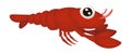 Red Lobster in Cartoon style 3D effects, vector illustration for your design and decor, logo, sticker, kids, Royalty Free Stock Photo