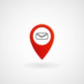 Red Location Icon for Message, Vector Royalty Free Stock Photo
