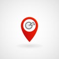 Red Location Icon for Pizzeria , Vector