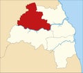 Red location map of the METROPOLITAN BOROUGH AND CITY OF NEWCASTLE UPON TYNE, TYNE AND WEAR