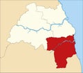 Red location map of the METROPOLITAN BOROUGH AND CITY OF SUNDERLAND, TYNE AND WEAR